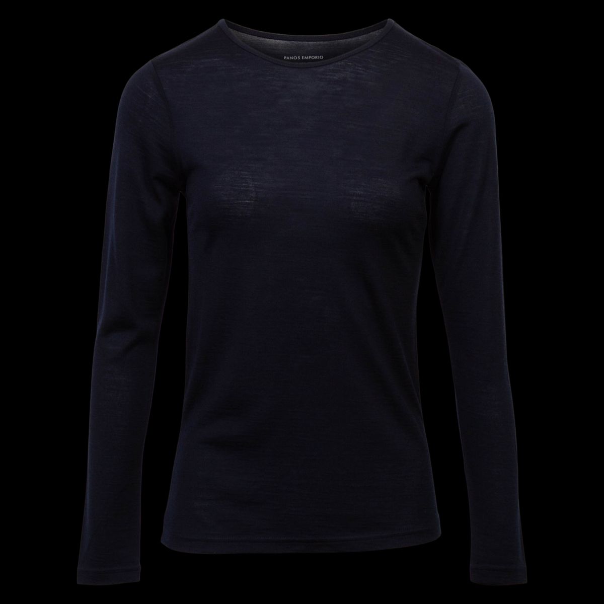 Panos Emporio Dame Langærmet t-shirt i merinouldmix - DARK NAVY - L