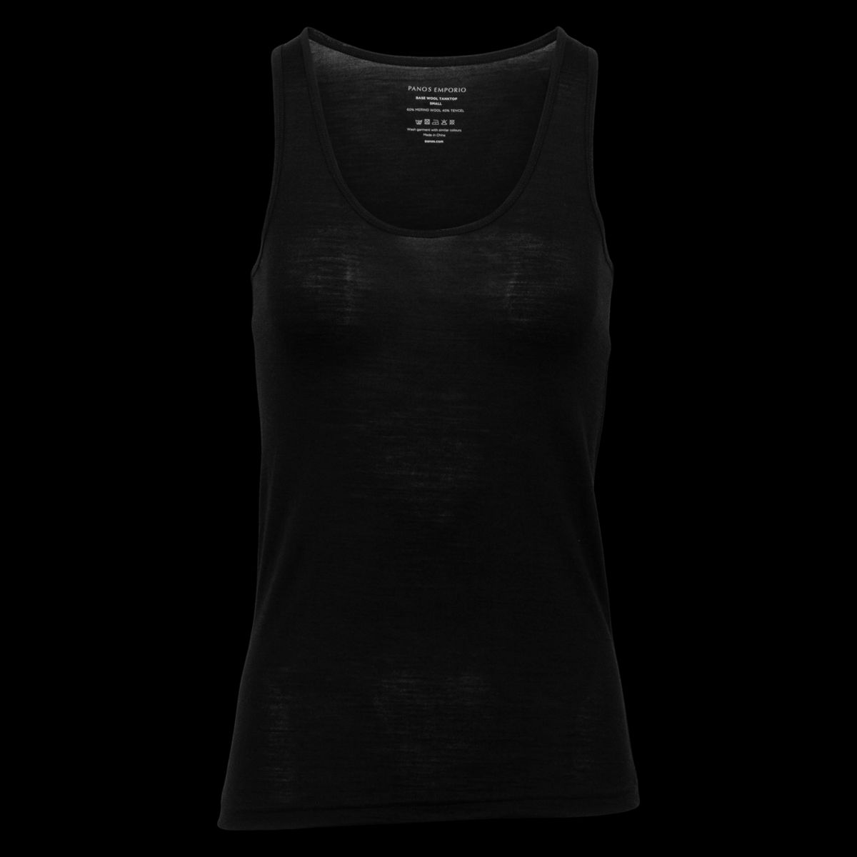 Panos Emporio Dame Tanktop i merinouldmix - BLACK - L