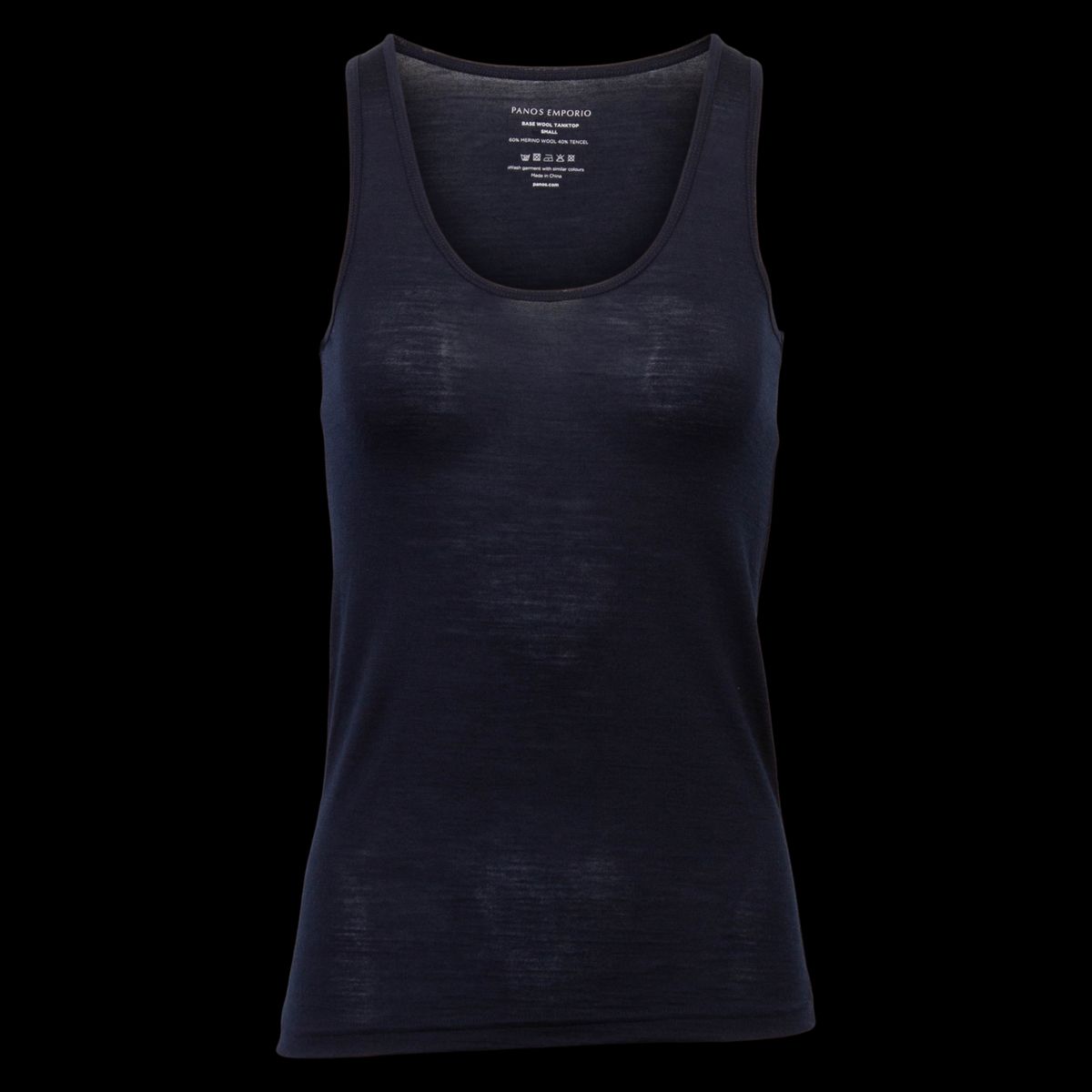 Panos Emporio Dame Tanktop i merinouldmix - DARK NAVY - L