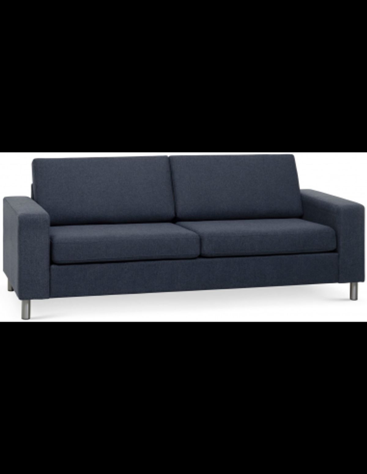 Panset 2-personers sofa i polyester B218 x D81 cm - Børstet alugrå/Blå