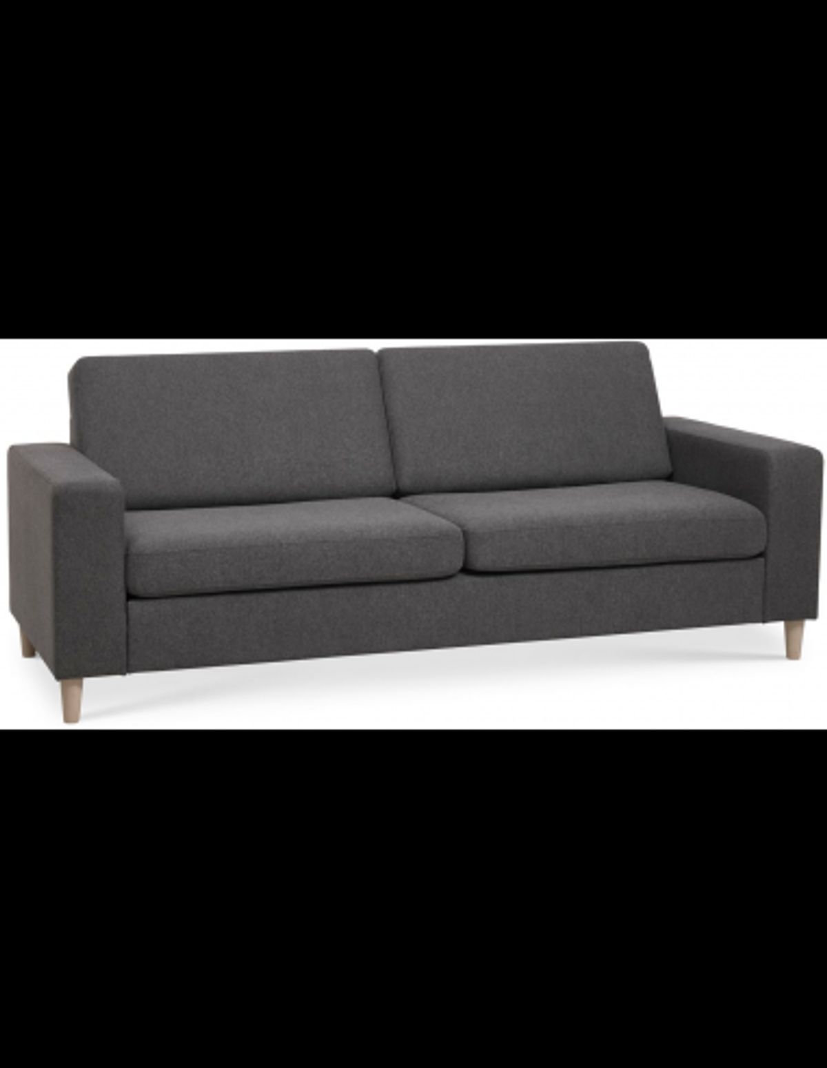 Panset 2-personers sofa i polyester B218 x D81 cm - Natur/Antracit