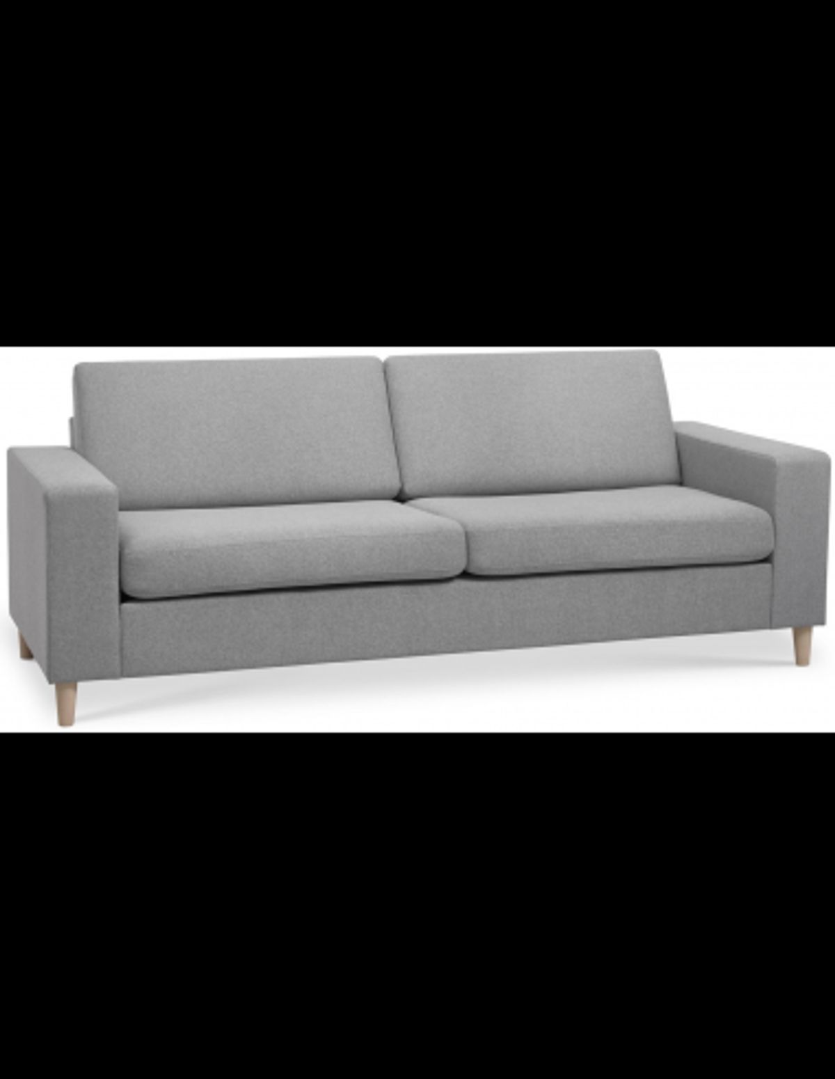 Panset 2-personers sofa i polyester B218 x D81 cm - Natur/Grå