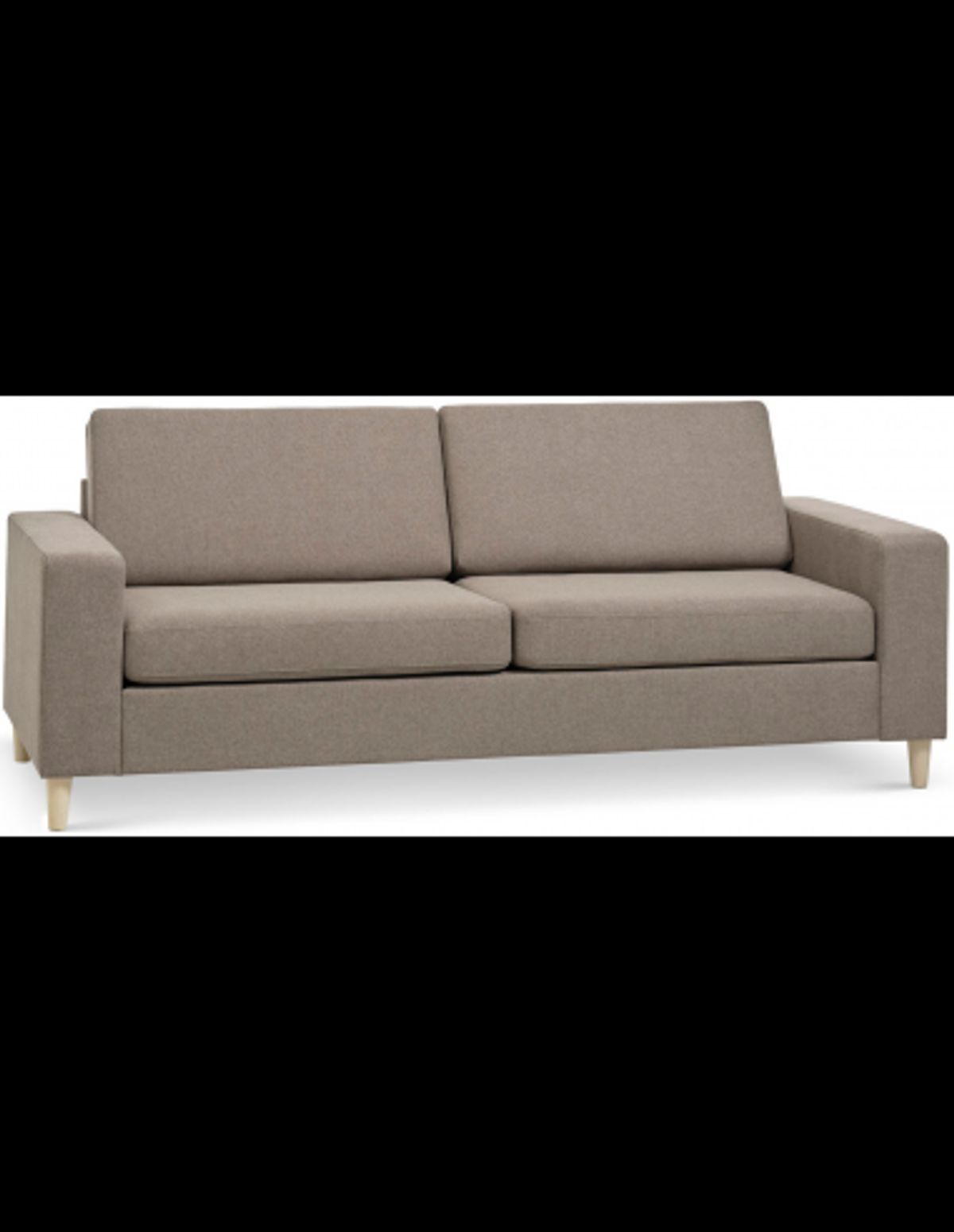 Panset 2-personers sofa i polyester B218 x D81 cm - Natur/Lysebrun