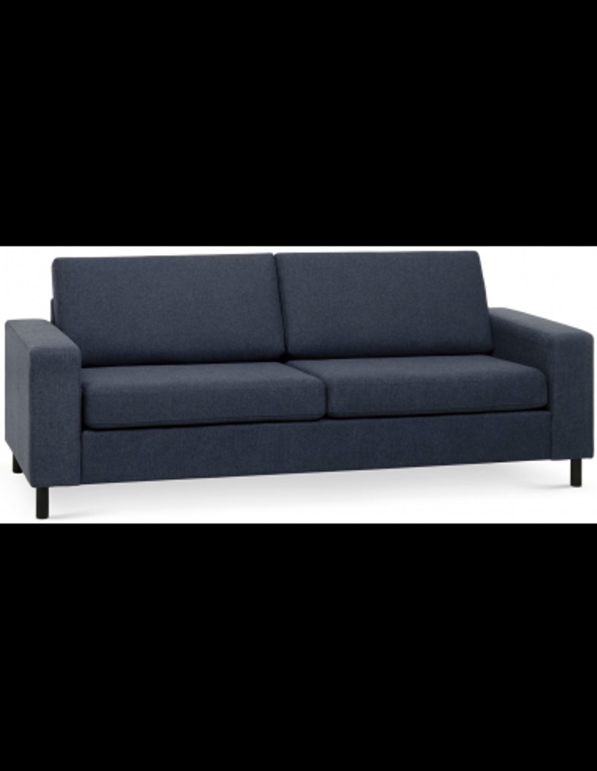 Panset 2-personers sofa i polyester B218 x D81 cm - Sort/Blå