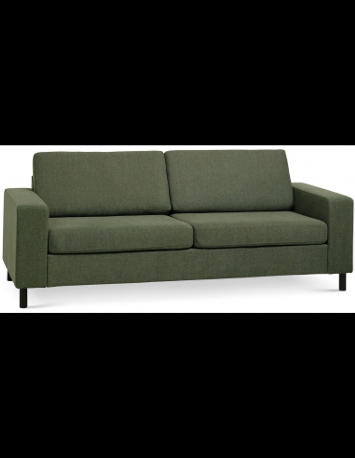 Panset 2-personers sofa i polyester B218 x D81 cm - Sort/Mosgrøn