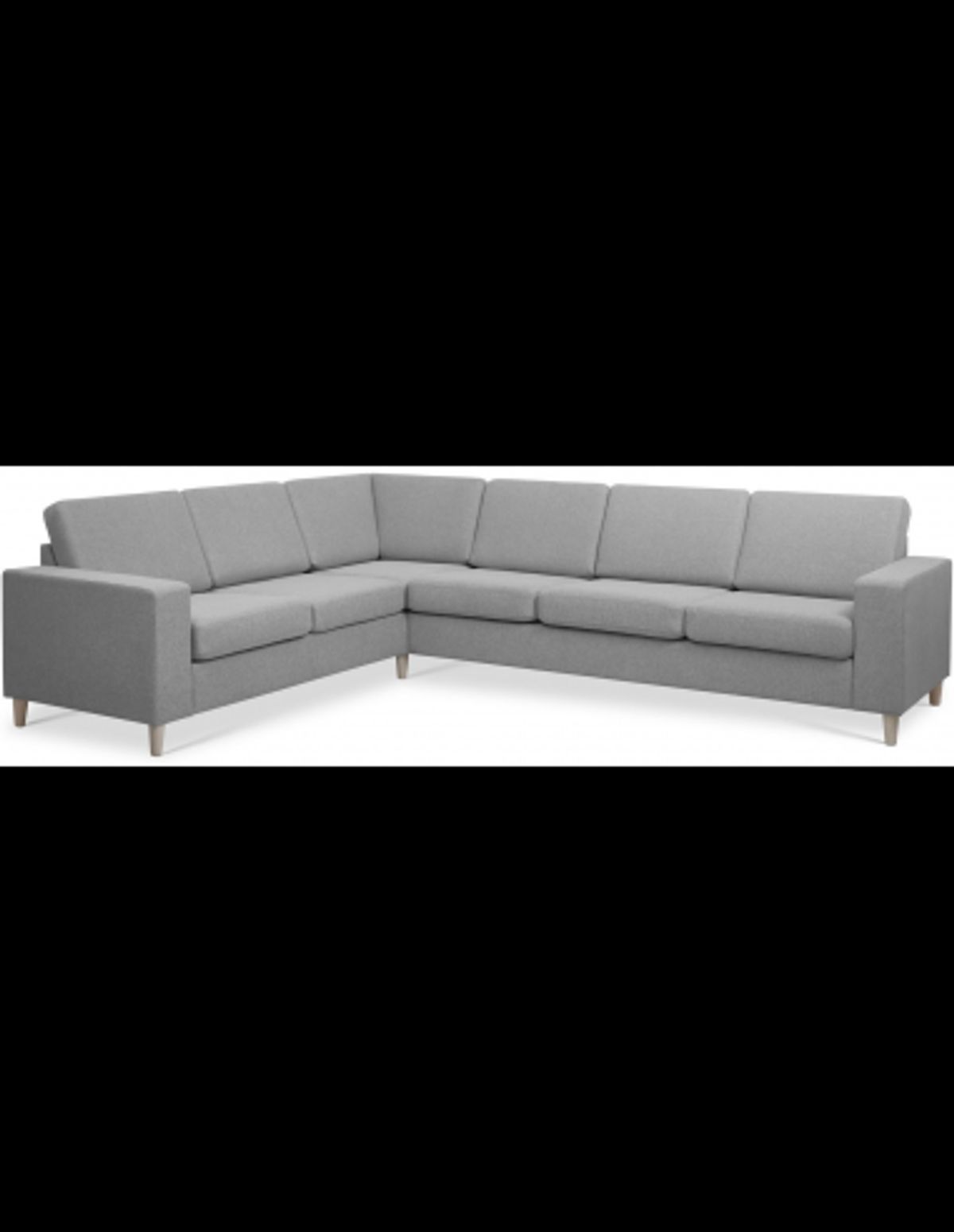 Panset hjørnesofa i polyester B295 x D230 cm - Natur/Grå