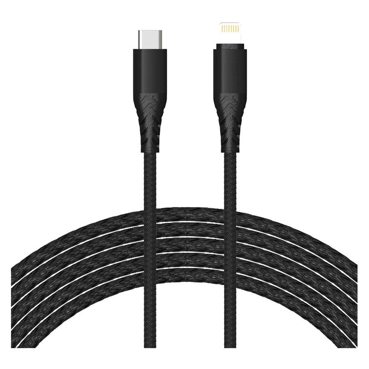 PanzerGlass 2m MFi USB-C til Lightning Kabel, Sort