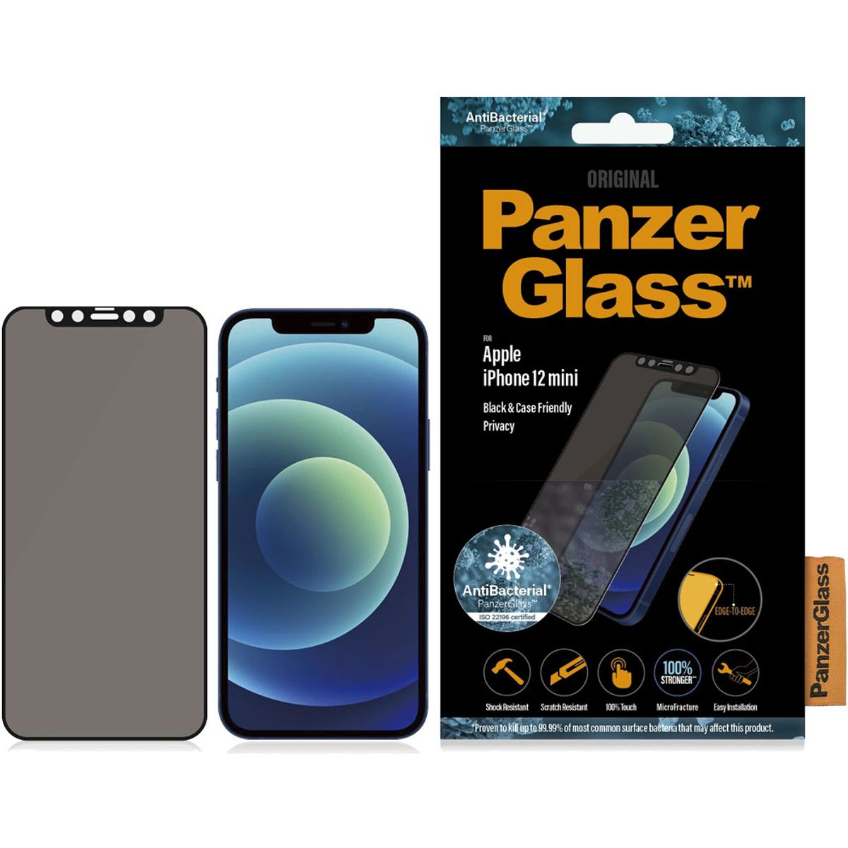 Panzerglass Apple iPhone 12 mini Case Friendly Privacy beskyttelselsglas