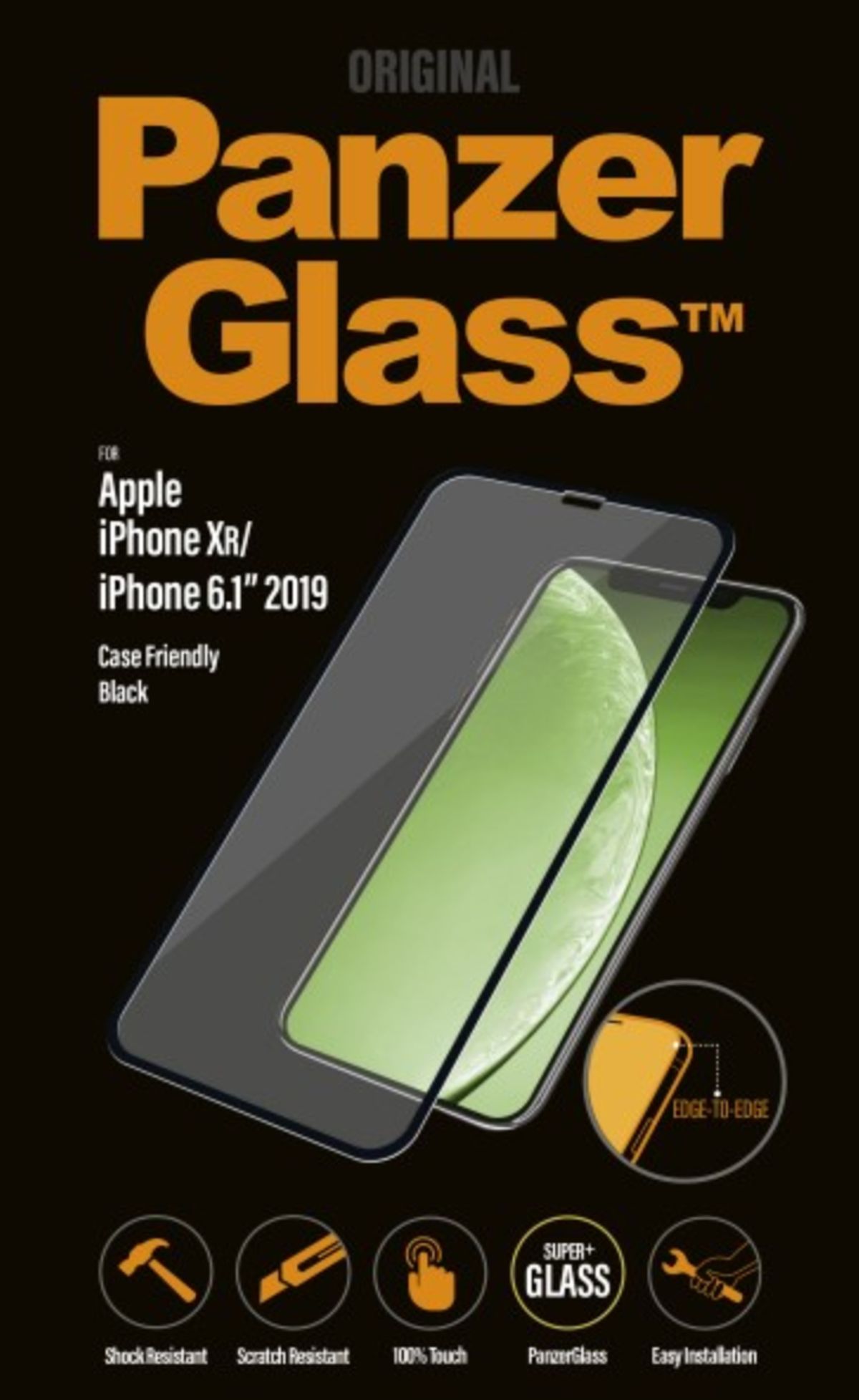 PanzerGlass iPhone XR/Xir - Sort (Case Friendly)