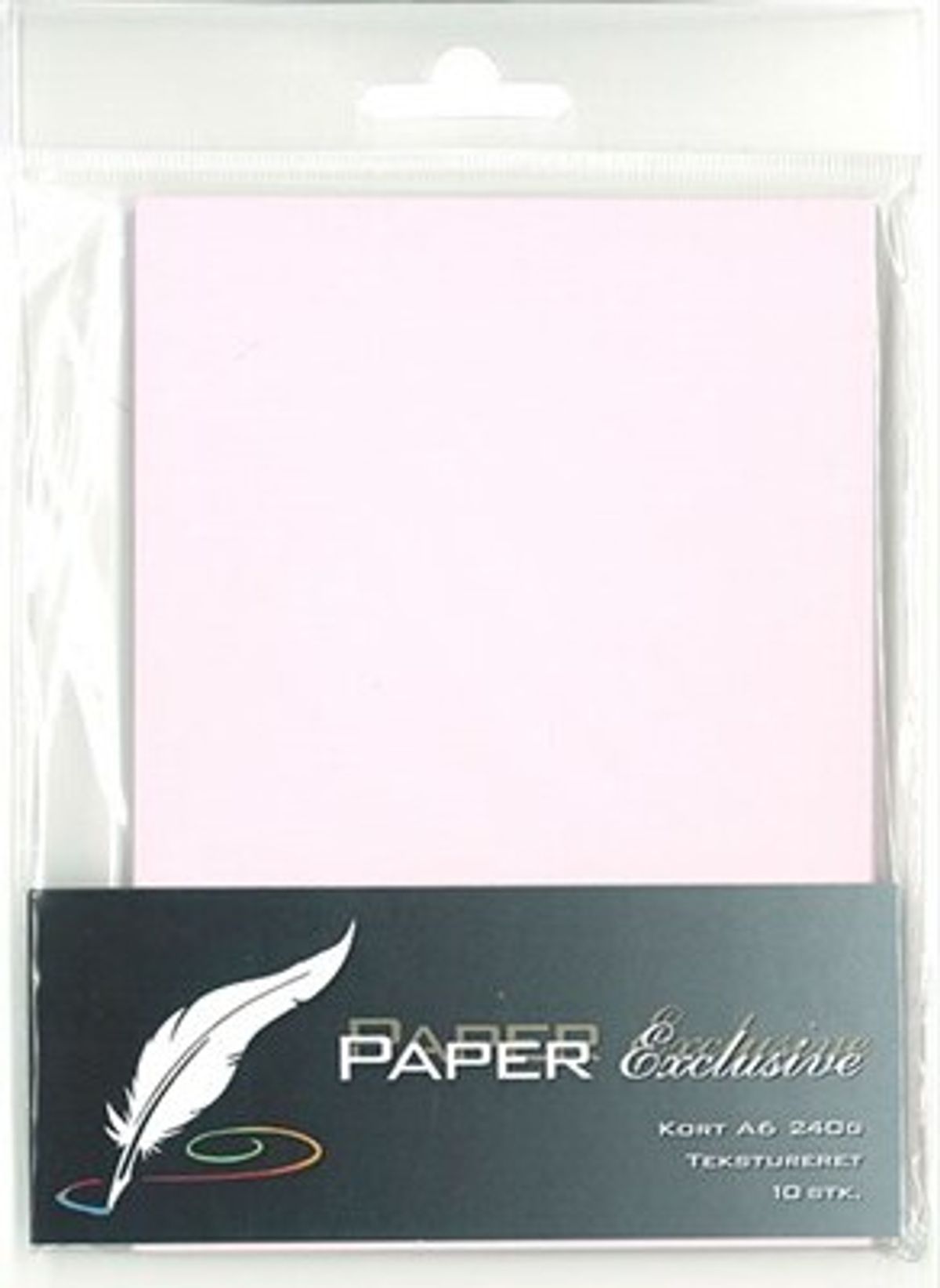 Paper Exclusive - Kort - A6 - 240g - Rosa Tekstureret - 10 Stk.