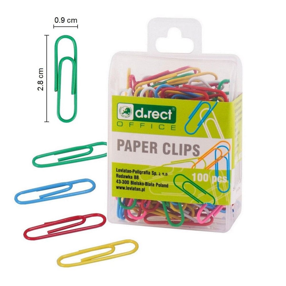 Papir Clips 28 mm 12, 100 stk. farvet - 12 pakker