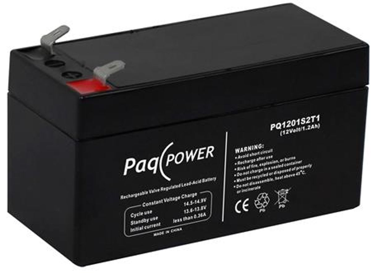 Paqpower Blybatteri 12V/1,2Ah T1