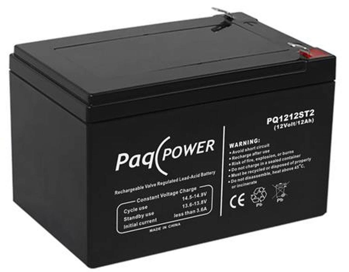 Paqpower Blybatteri 12V/12Ah T2