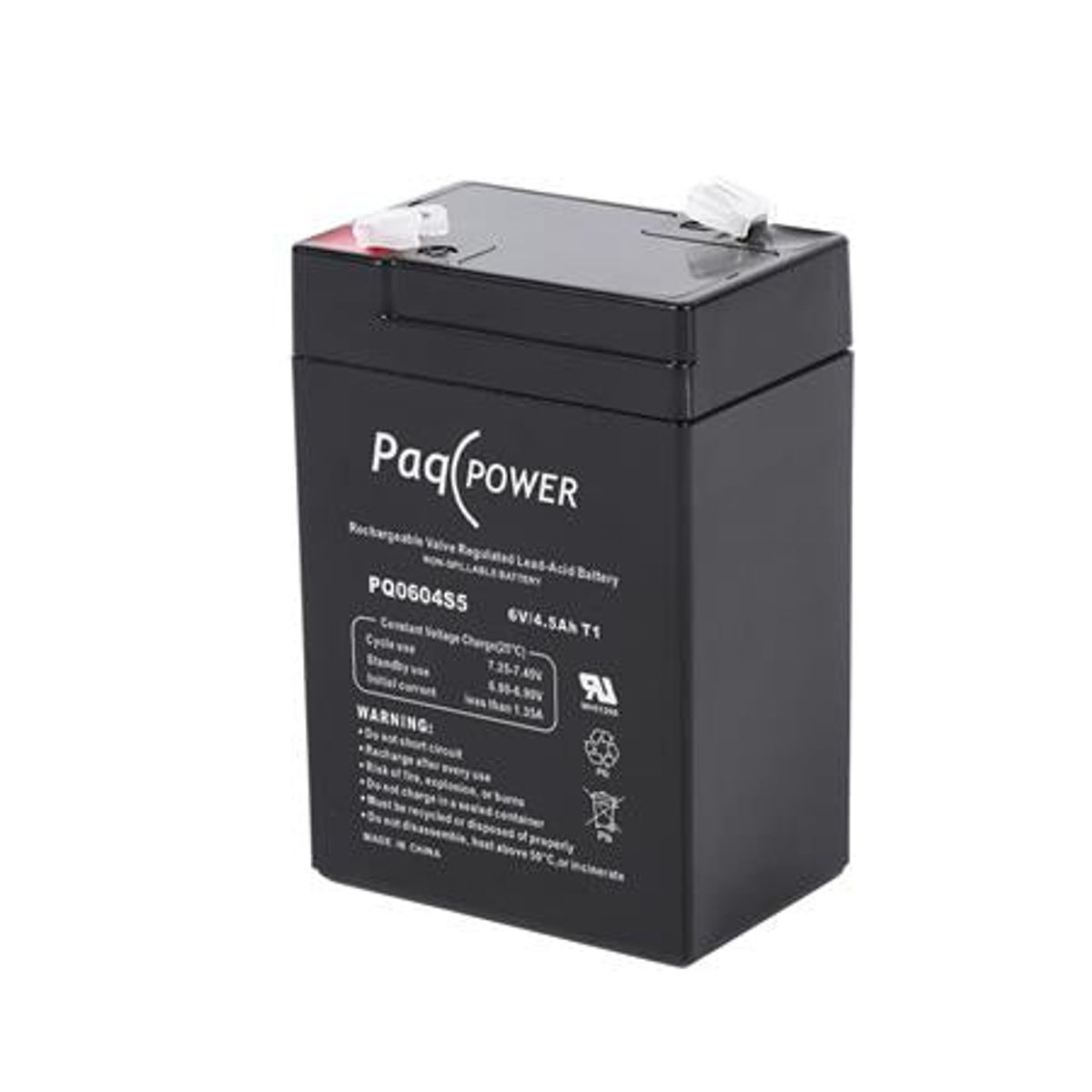 Paqpower Blybatteri 6V/4,5Ah T1