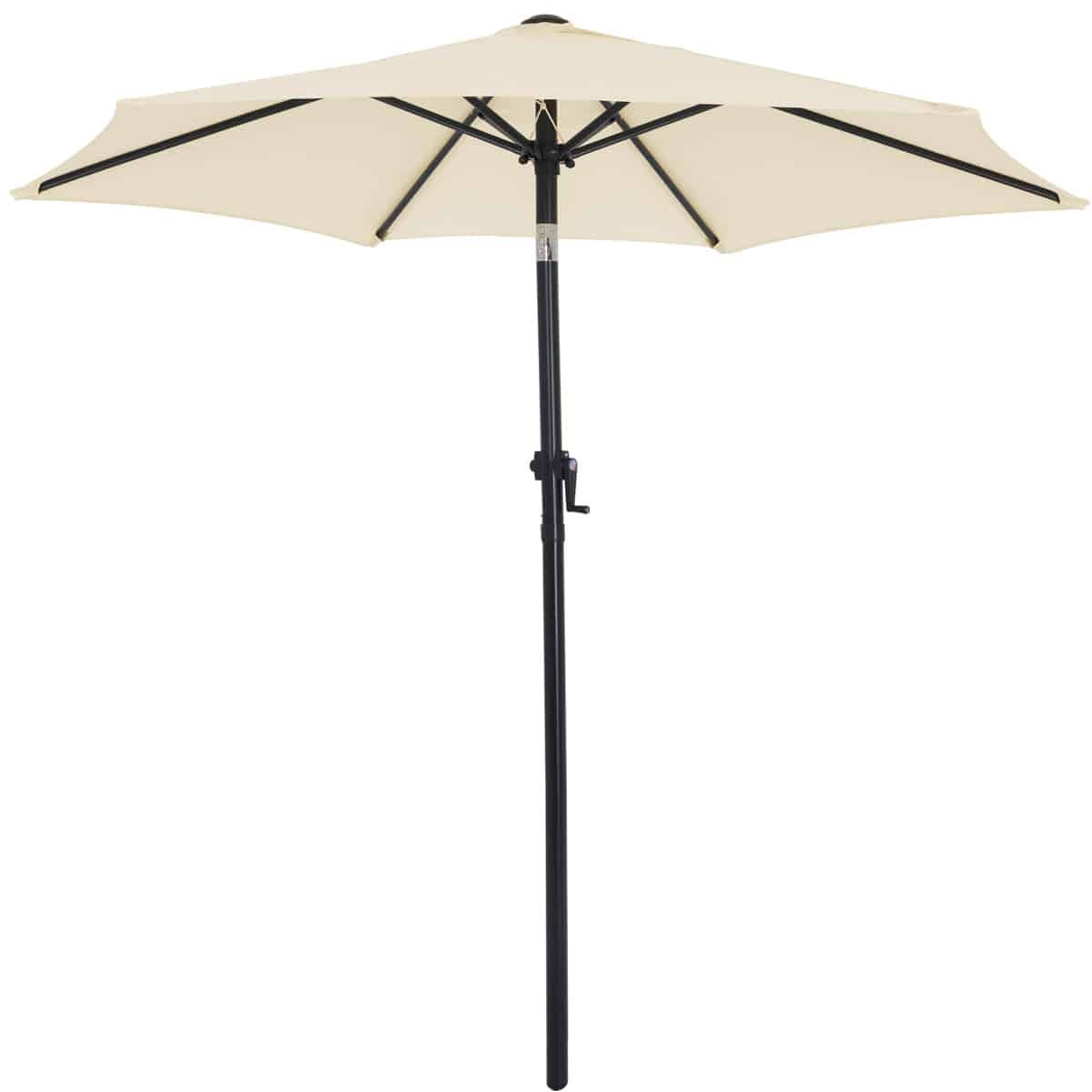 Parasol Fiji Beige Ø200cm med håndsving