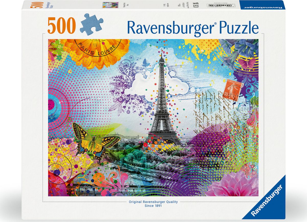 Paris Puslespil - Postcard From Paris - 500 Brikker - Ravensburger