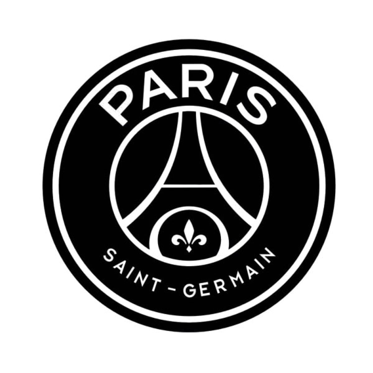 Paris Saint Germain wallsticker. Sort/hvidt PSG logo. 57x57cm