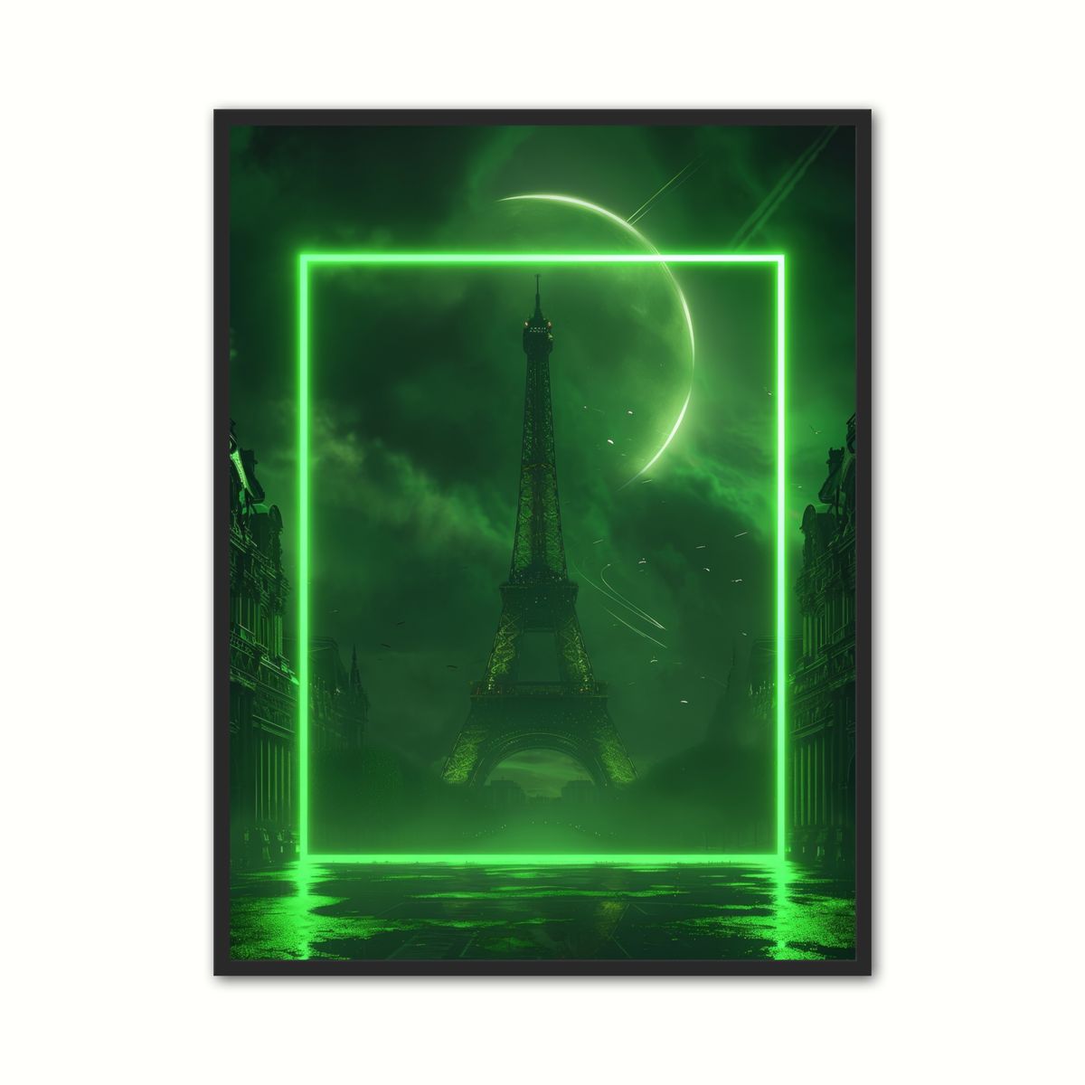 Parisian Neon Square - Grn plakat 21 x 29,7 cm (A4)