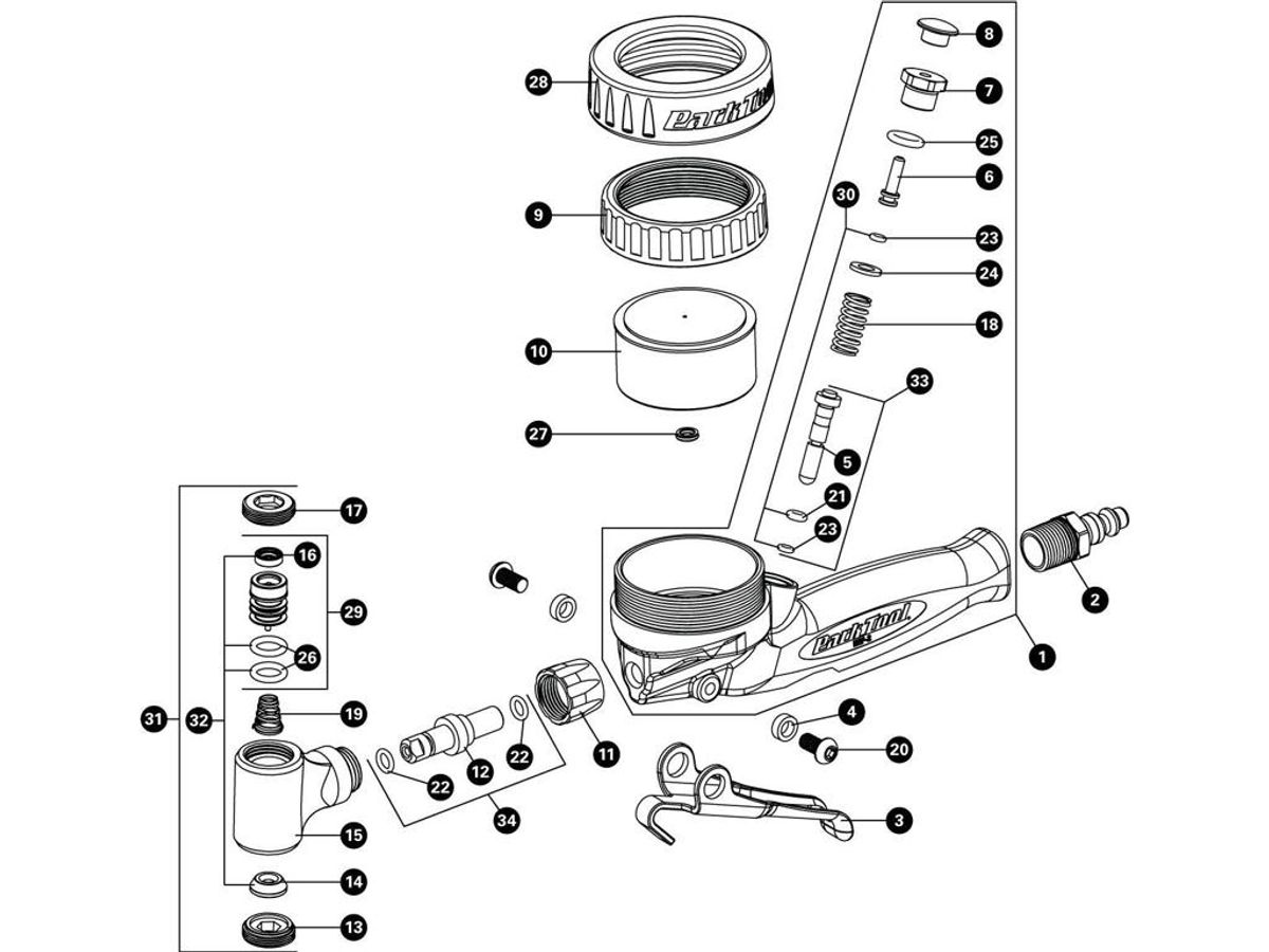 Park Tool 1586K - Pakningssæt til pumpehoved - INF1/INF-2 - Pumpe til trykluft