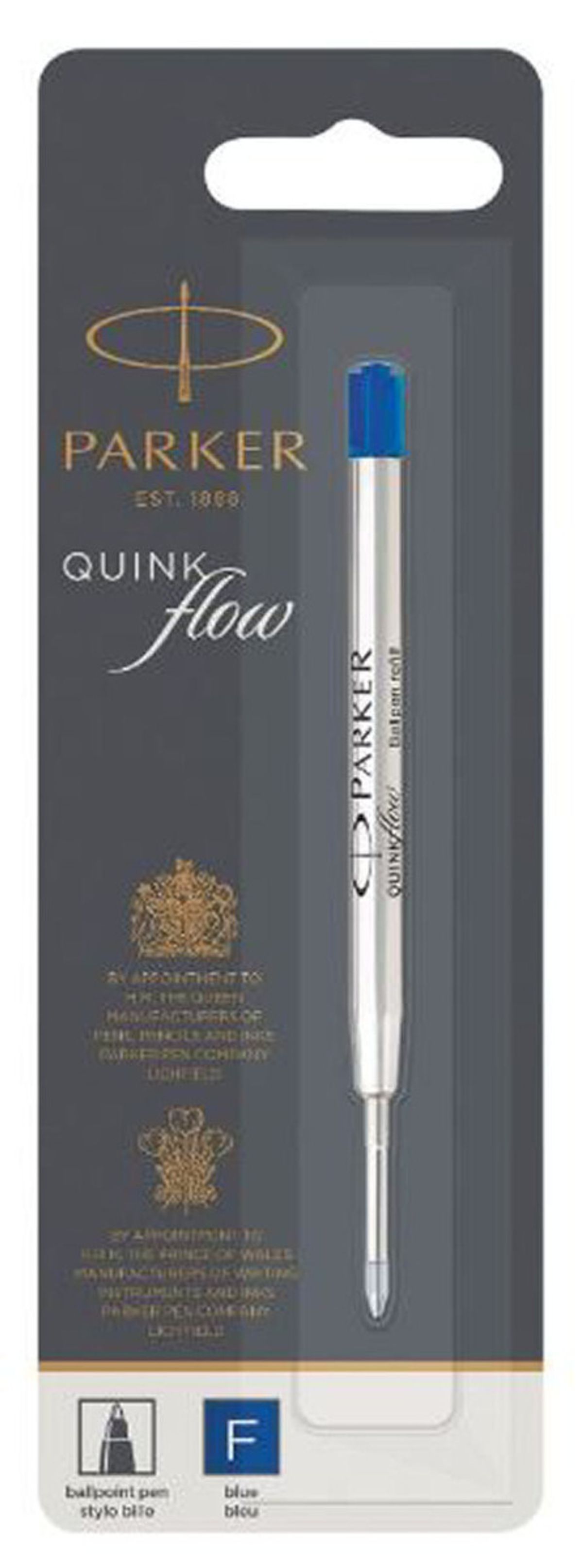 Parker quinkflow ballpoint refill F blue