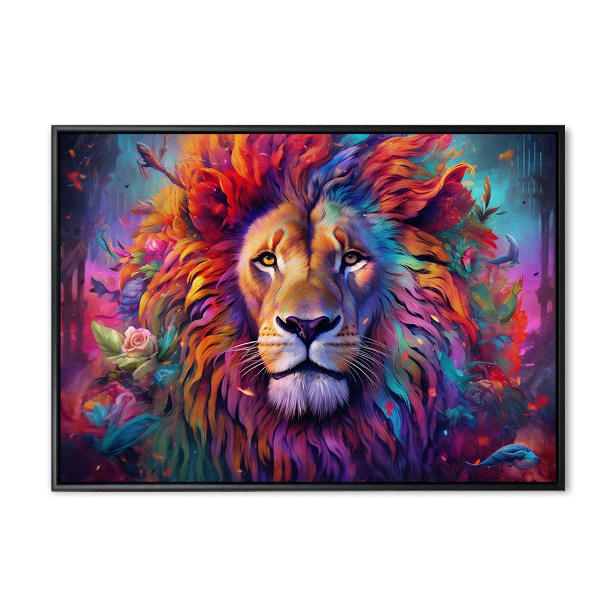 Party Lion - 70x100 cm - Sort svæveramme