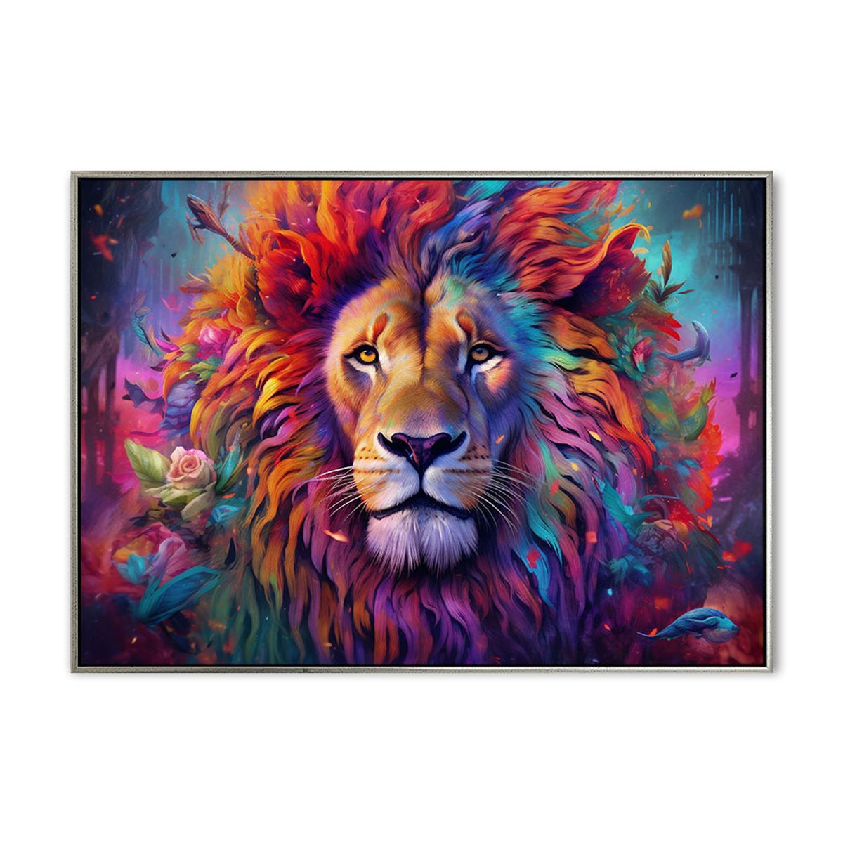 Party Lion - 70x100 cm - Sølv svæveramme