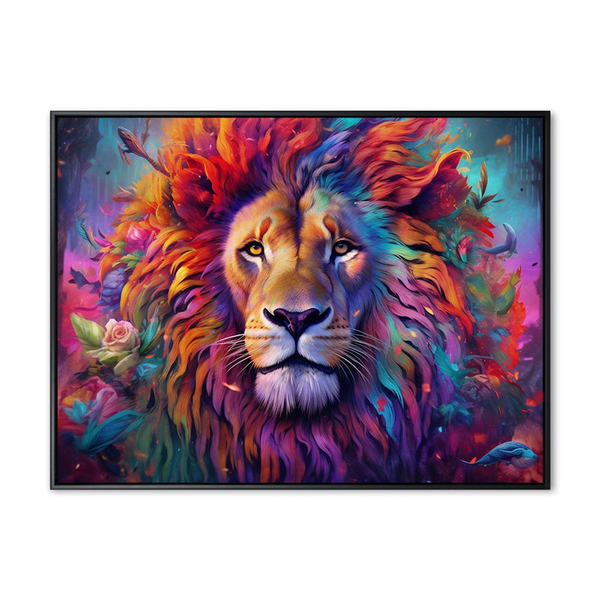 Party Lion - 90x120 cm - Sort svæveramme