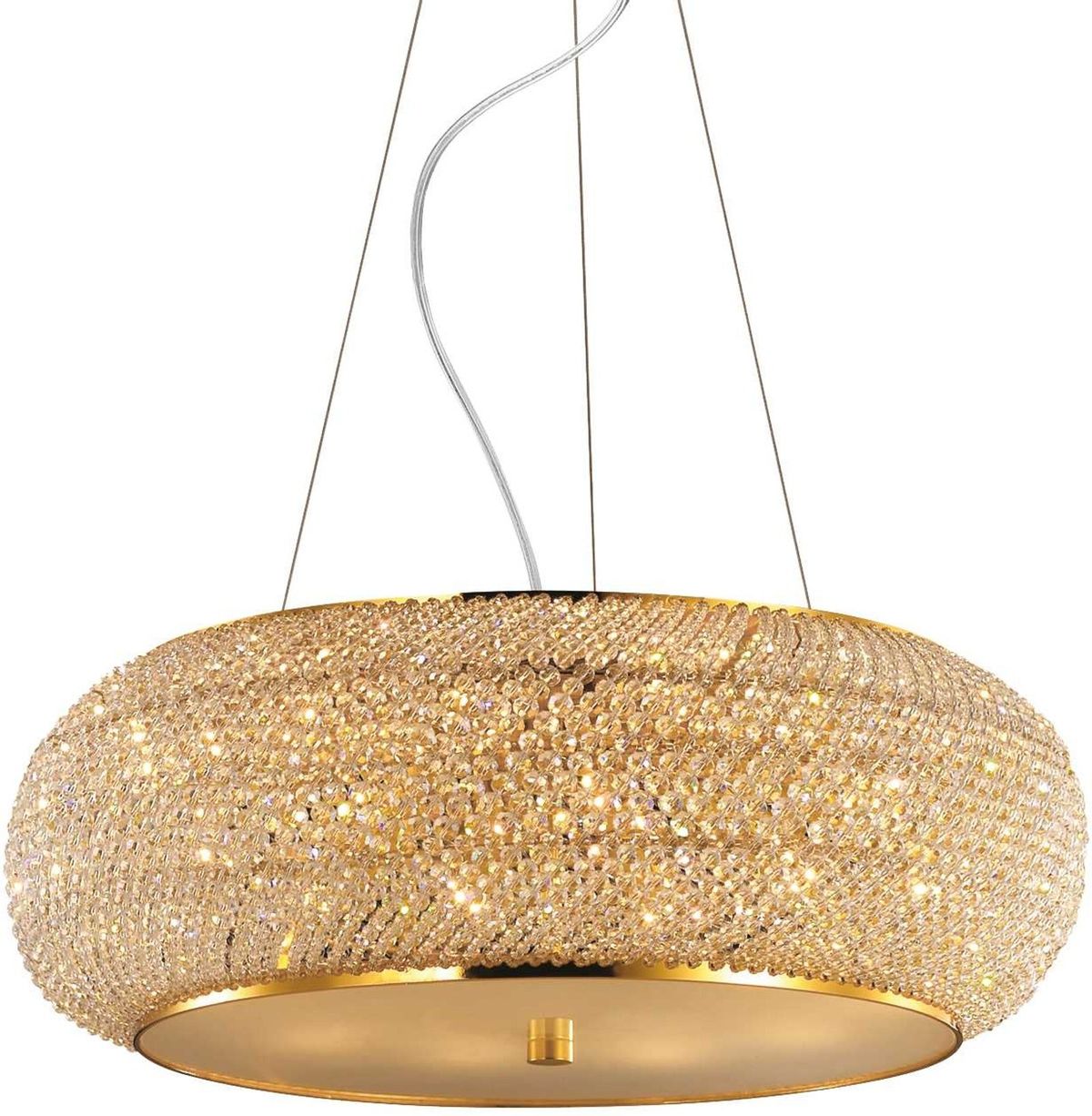 Pasha´, Pendel lampe, E14 max 10 x 40W, E14, guld, metal, glas, krom, Ø550xHmin250/max2340mm