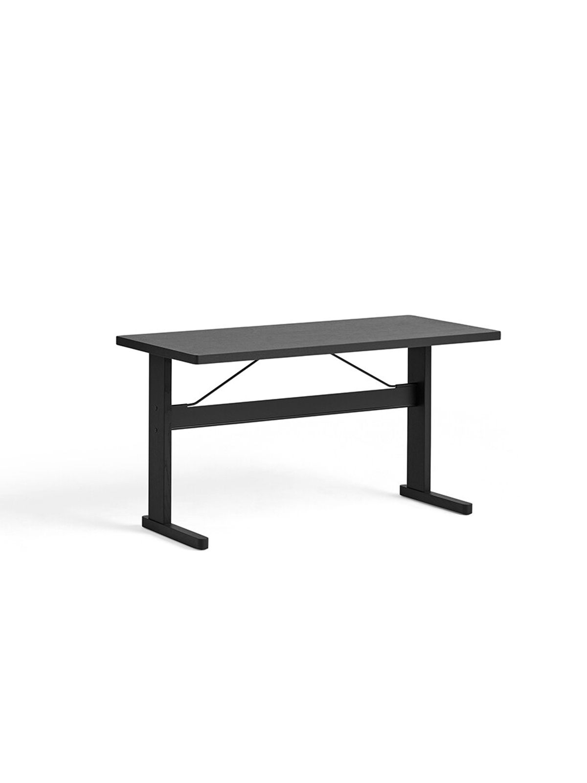 Passerelle Desk, L140 cm fra Hay (Ink black water-based lacquered oak, Ink black, Ink black water-based lacquered oak)