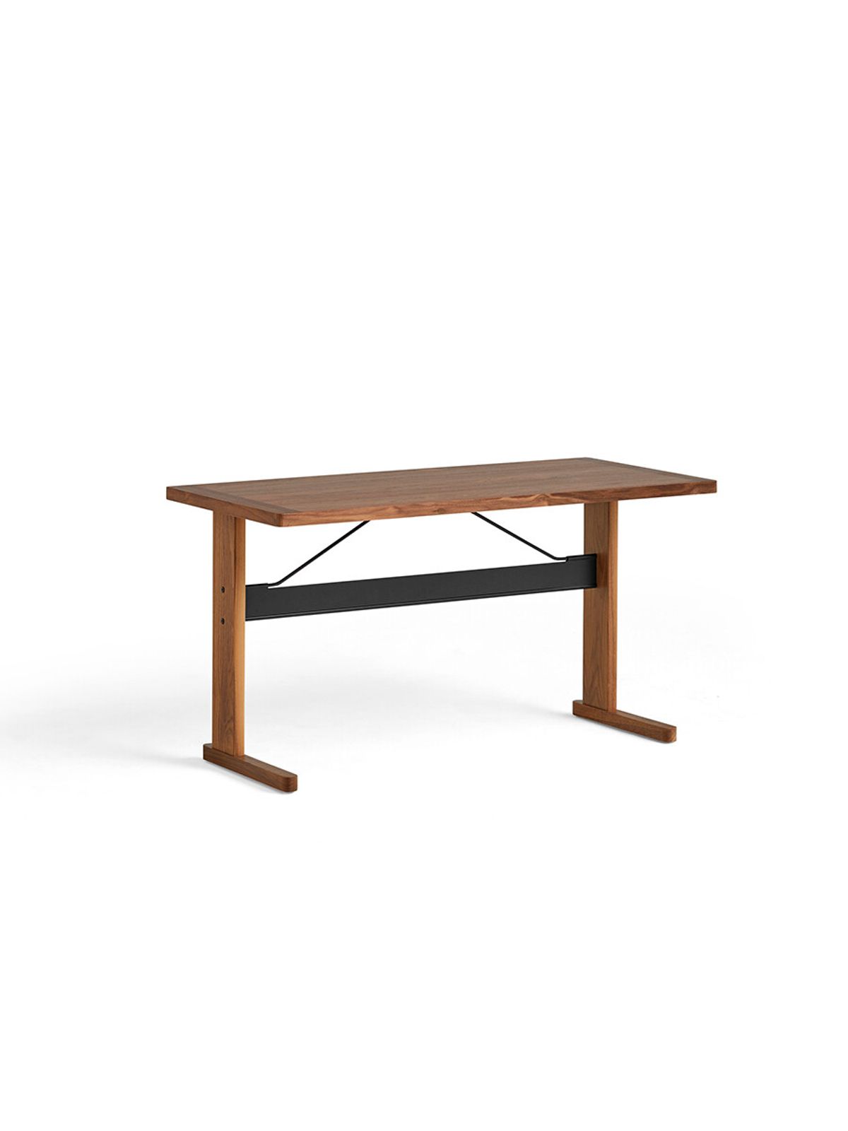 Passerelle Desk, L140 cm fra Hay (Water-based lacquered walnut, Water-based lacquered walnut, Ink black)