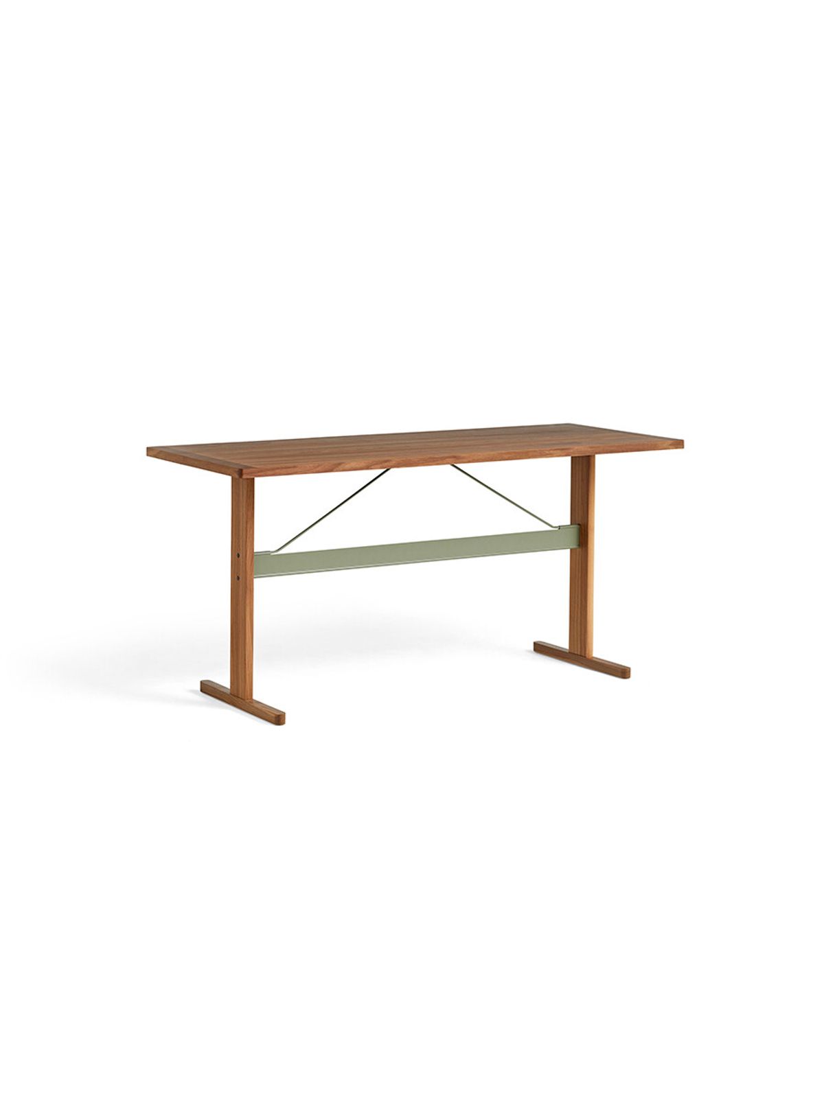 Passerelle High Table, L200 cm fra Hay (Black linoleum, Ink black, Water-based lacquered oak)