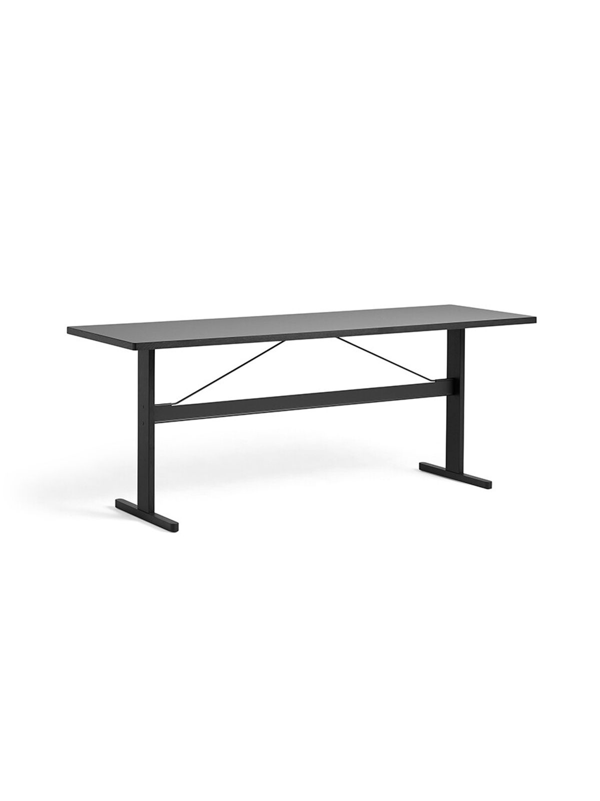 Passerelle High Table, L200 cm fra Hay (Ink black water-based lacquered oak, Ink black, Ink black water-based lacquered oak)