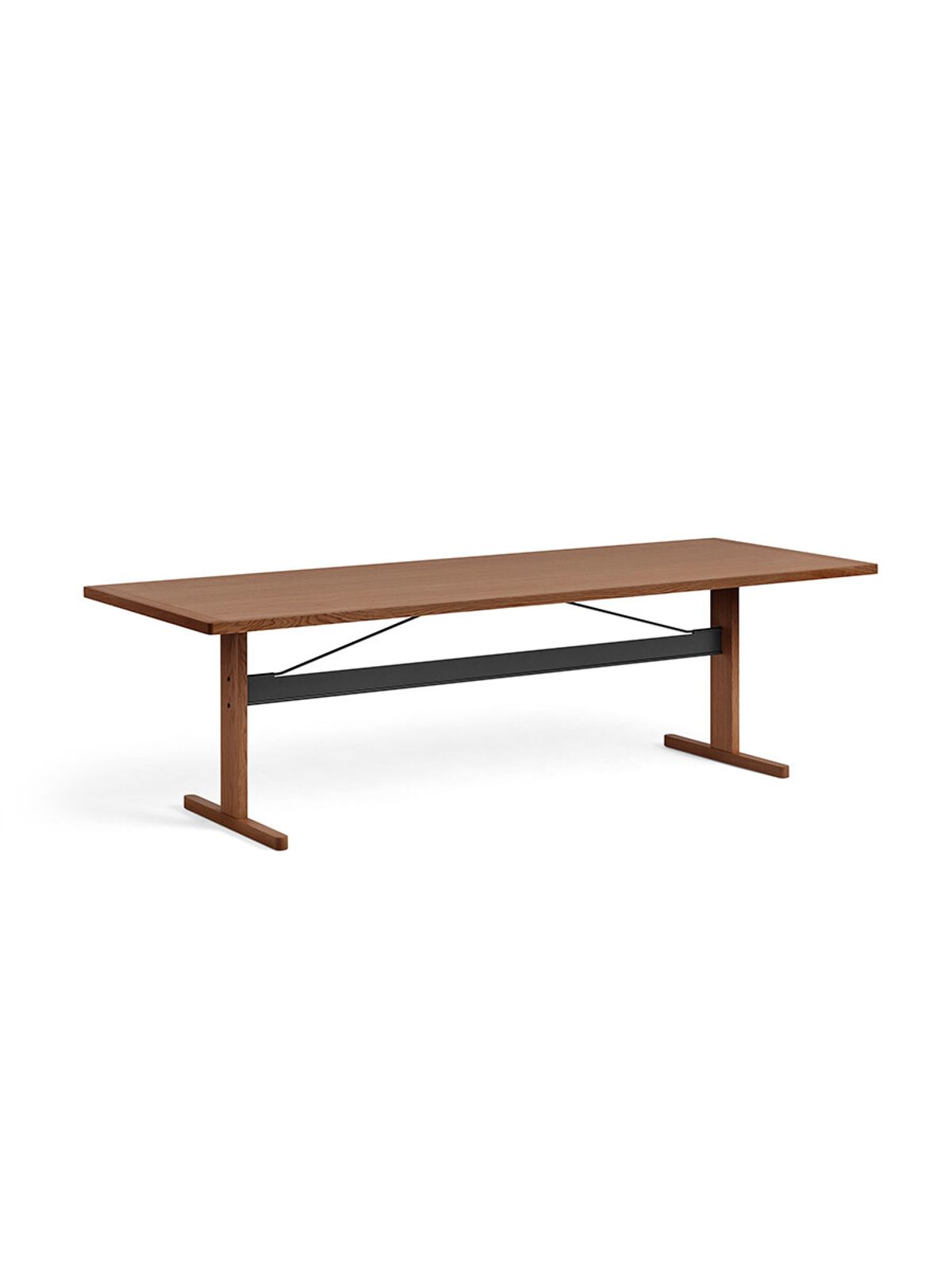 Passerelle Table, L260 cm fra Hay (Water-based lacquered walnut, Water-based lacquered walnut, Ink black)