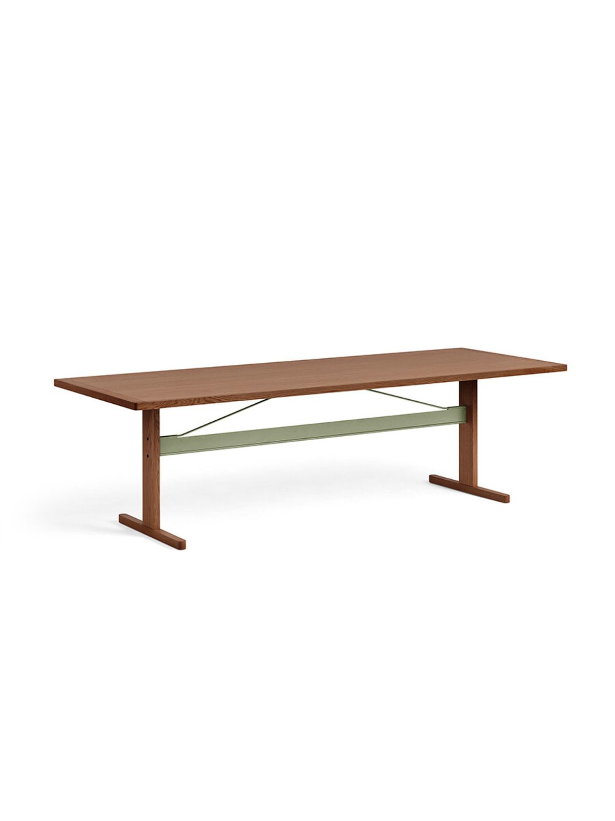 Passerelle Table, L260 cm fra Hay (Water-based lacquered walnut, Water-based lacquered walnut, Thyme green)