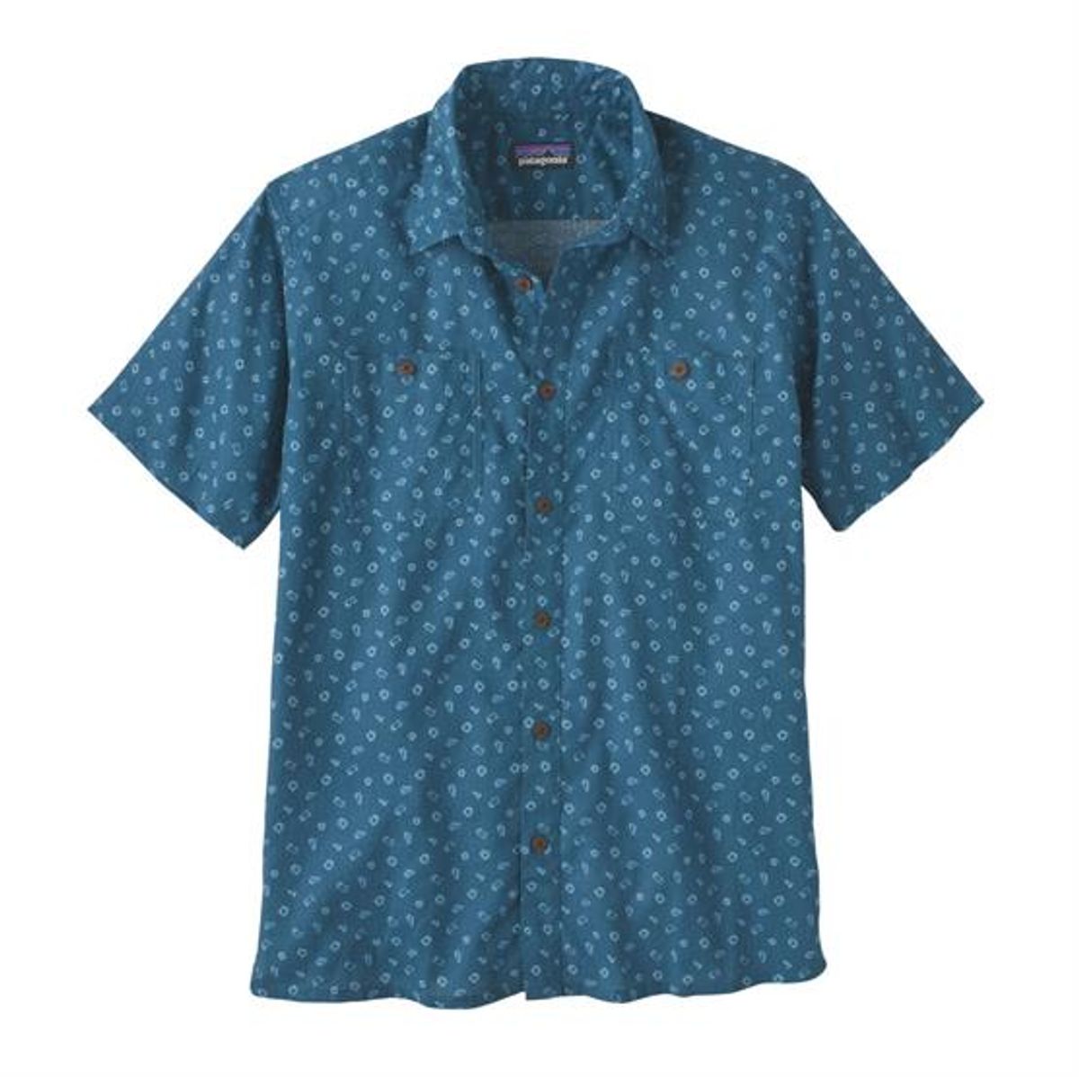 Patagonia Mens Back Step Shirt, Hexes / Wavy Blue