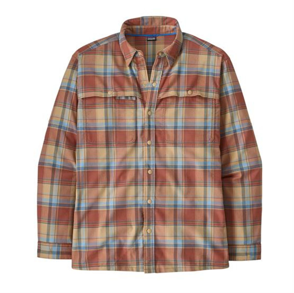 Patagonia Mens Early Rise Stretch Shirt, Rainsford / Burl Red