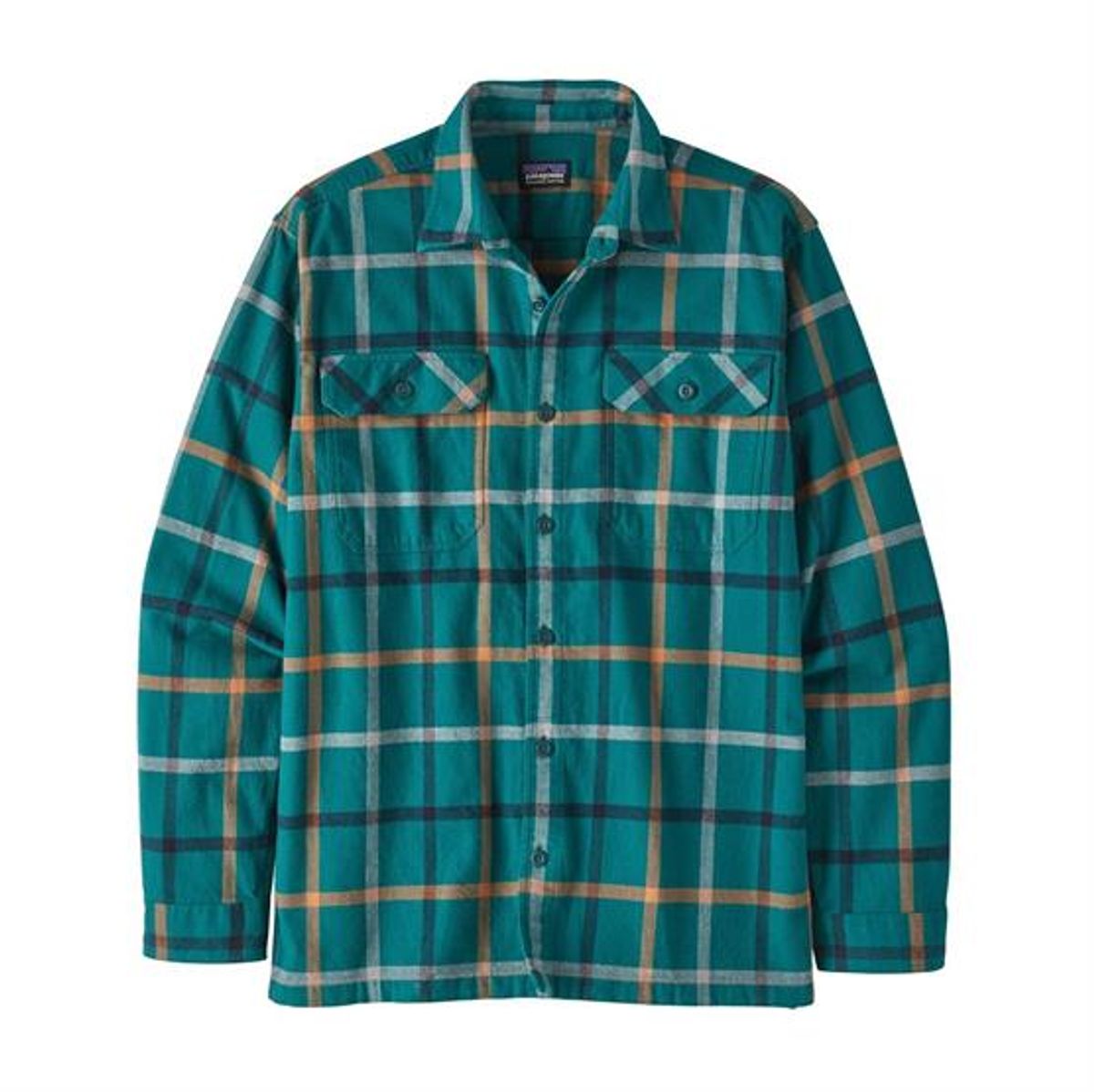 Patagonia Mens L/S Organic Cotton MW Fjord Flannel Shirt, Brisk / Green