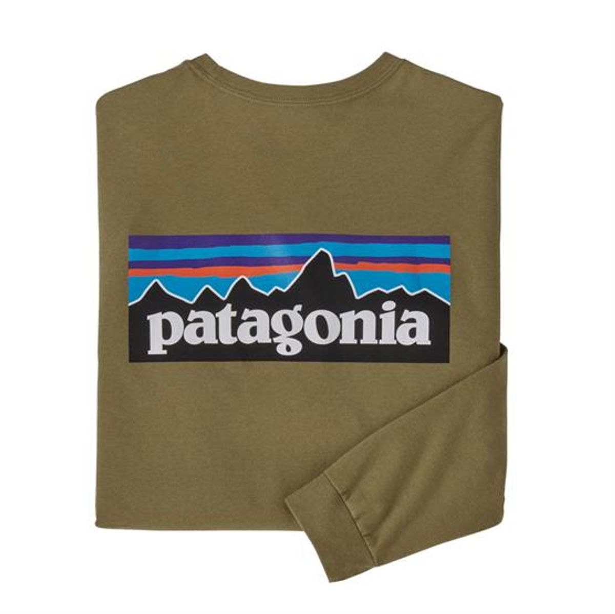 Patagonia Mens L/S P-6 Logo Responsibili-Tee, Moray Khaki