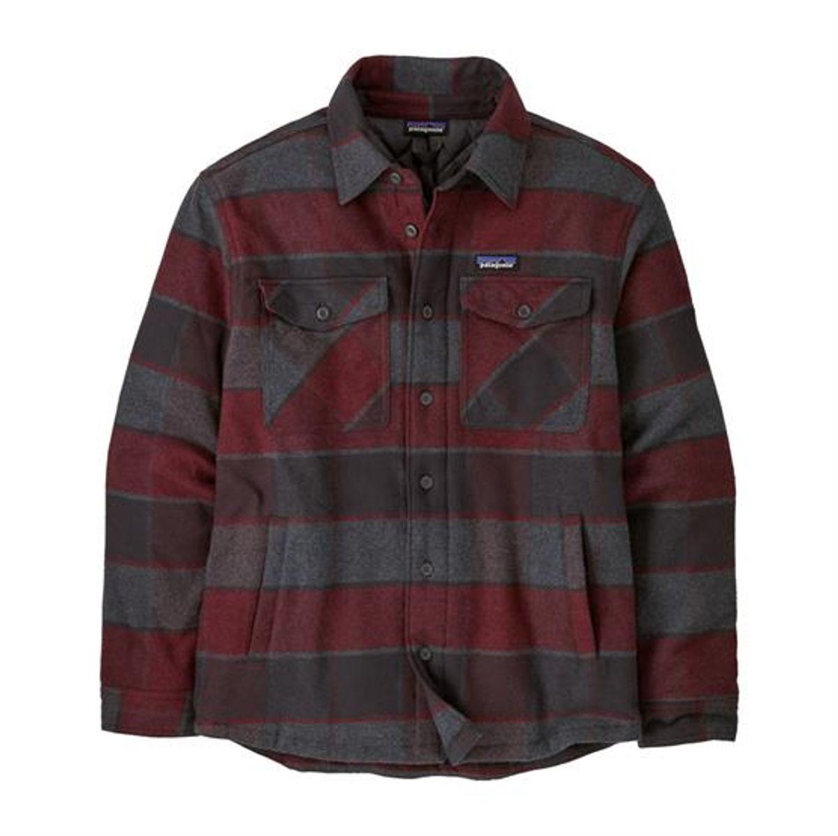 Patagonia Mens LW Insulated Fjord Flannel Shirt, William / Ink Black