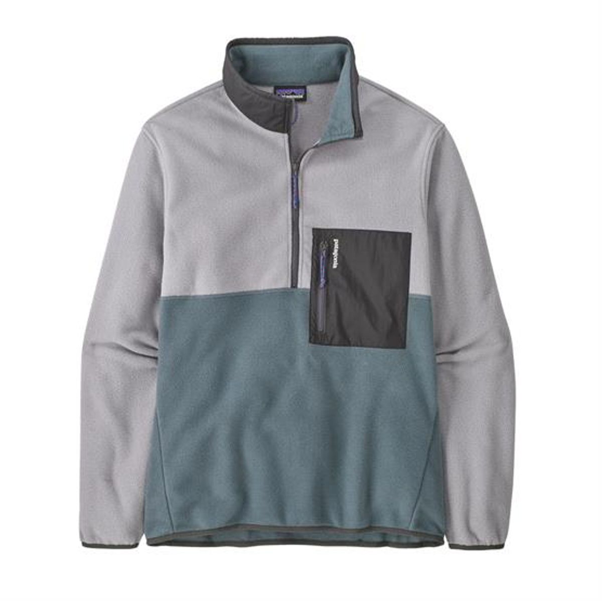 Patagonia Mens Microdini 1/2 Zip P/O, Nouveau Green / Salt Grey