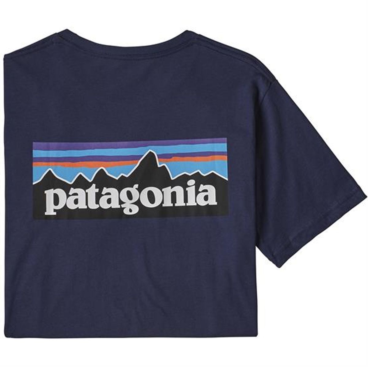 Patagonia Mens P-6 Logo Organic T-Shirt, Classic Navy