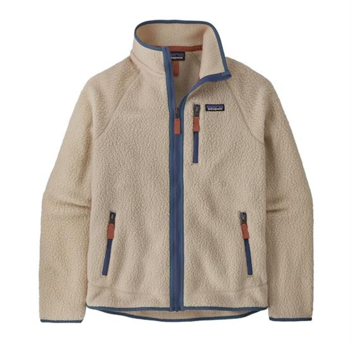 Patagonia Mens Retro Pile Jacket, Dark Natural / Utility Blue