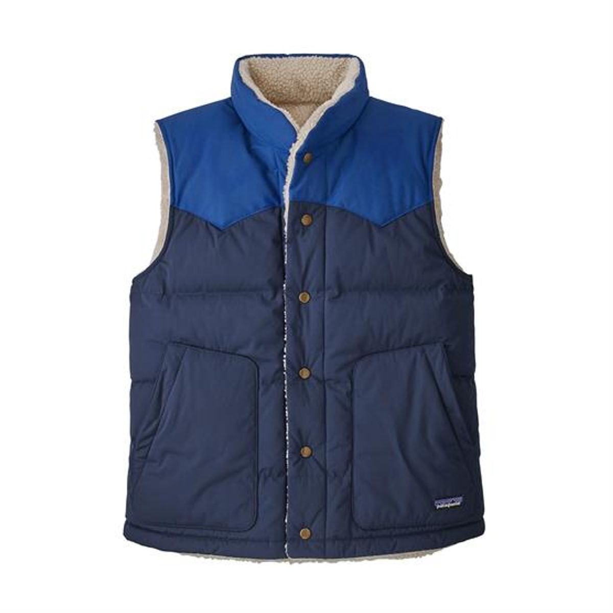 Patagonia Mens Reversible Bivy Down Vest, New Navy