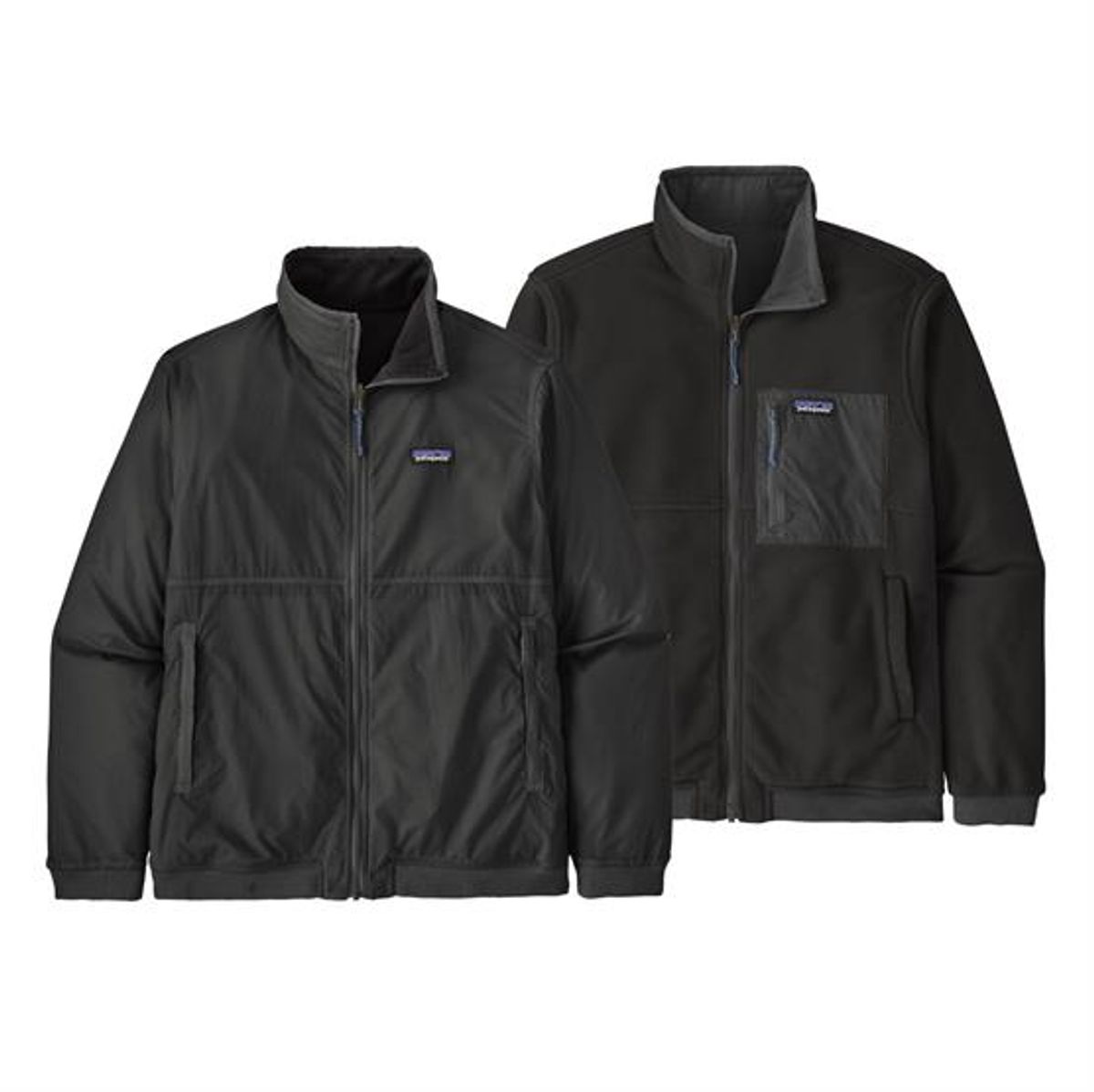 Patagonia Mens Reversible Shelled Microdini Jacket, Forge Grey