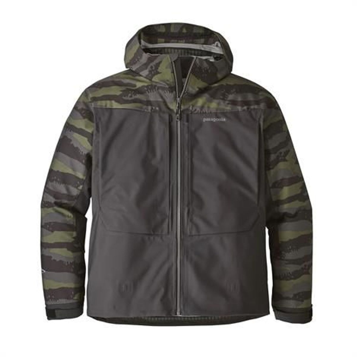 Patagonia Mens River Salt Jacket, Rock Camo / Ink Black