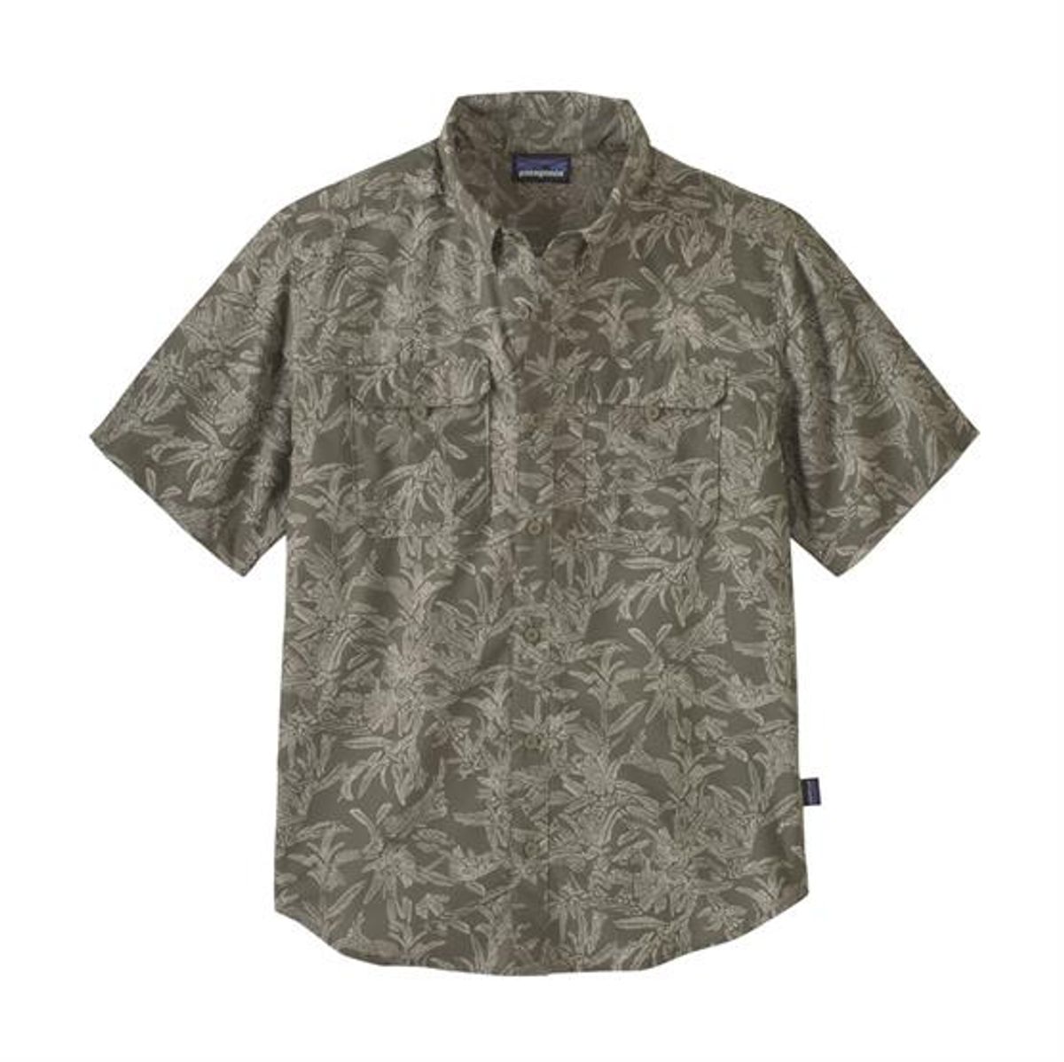 Patagonia Mens Self Guided Hike Shirt, Flower / Garden Green