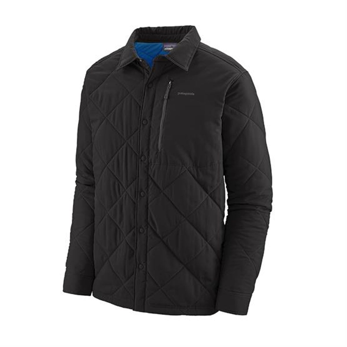 Patagonia Mens Tough Puff Shirt, Black / Viking Blue