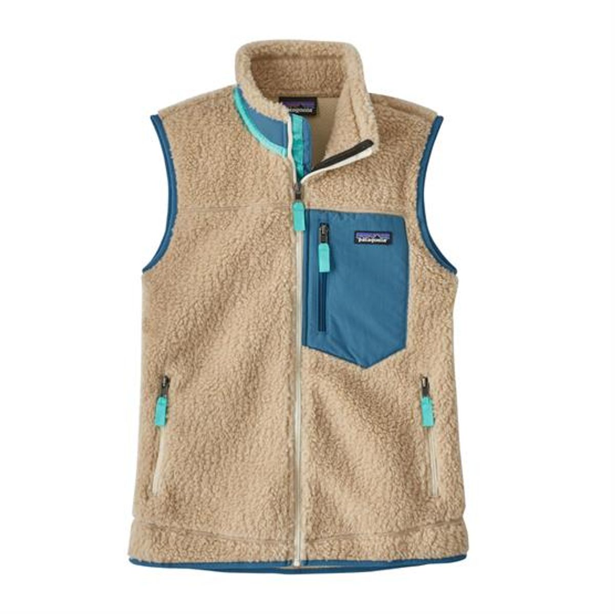 Patagonia Womens Classic Retro-X Vest, Dark Natural / Wavy Blue