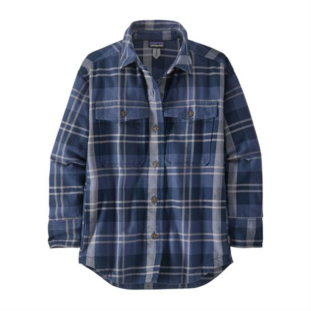 Patagonia Womens HW Fjord Flannel Overshirt, Bristle / Navy