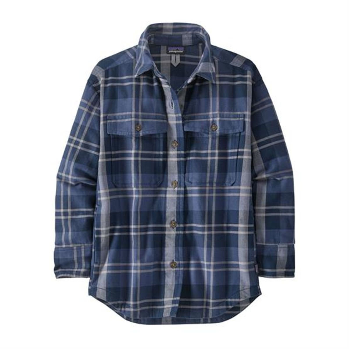 Patagonia Womens HW Fjord Flannel Overshirt, Bristle / Navy